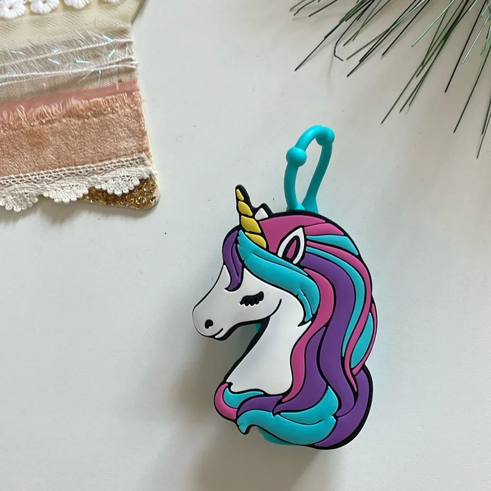 New Unicorn Hand Sanitizer Holder - Bag Charm - Backpack - Pink - Purple - White